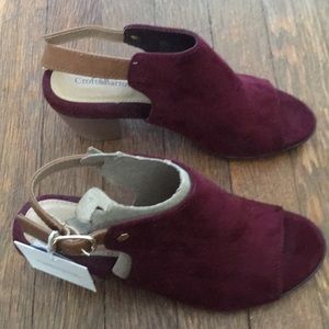 OrthoLite Open Toed Heel Mule Maroon